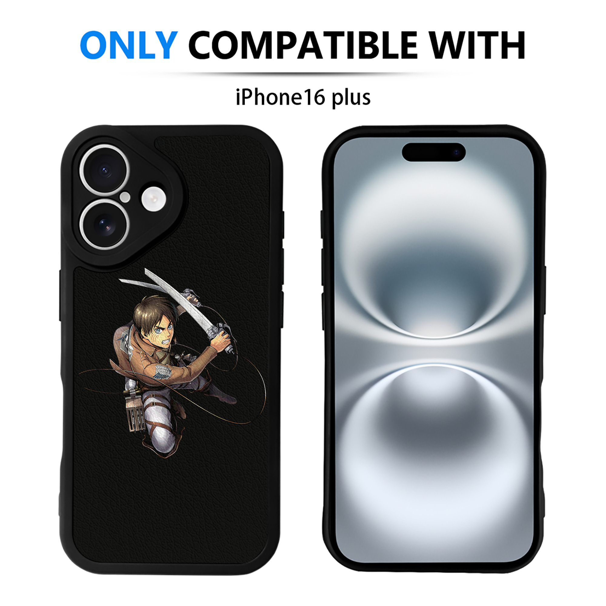 （画像用） 進撃の巨人 エレン･イェーガー Attack on Titan Eren Jäger 【iPhone 16シリーズ対応】シリコンスマホケース（レザー調） 材質：シリコン